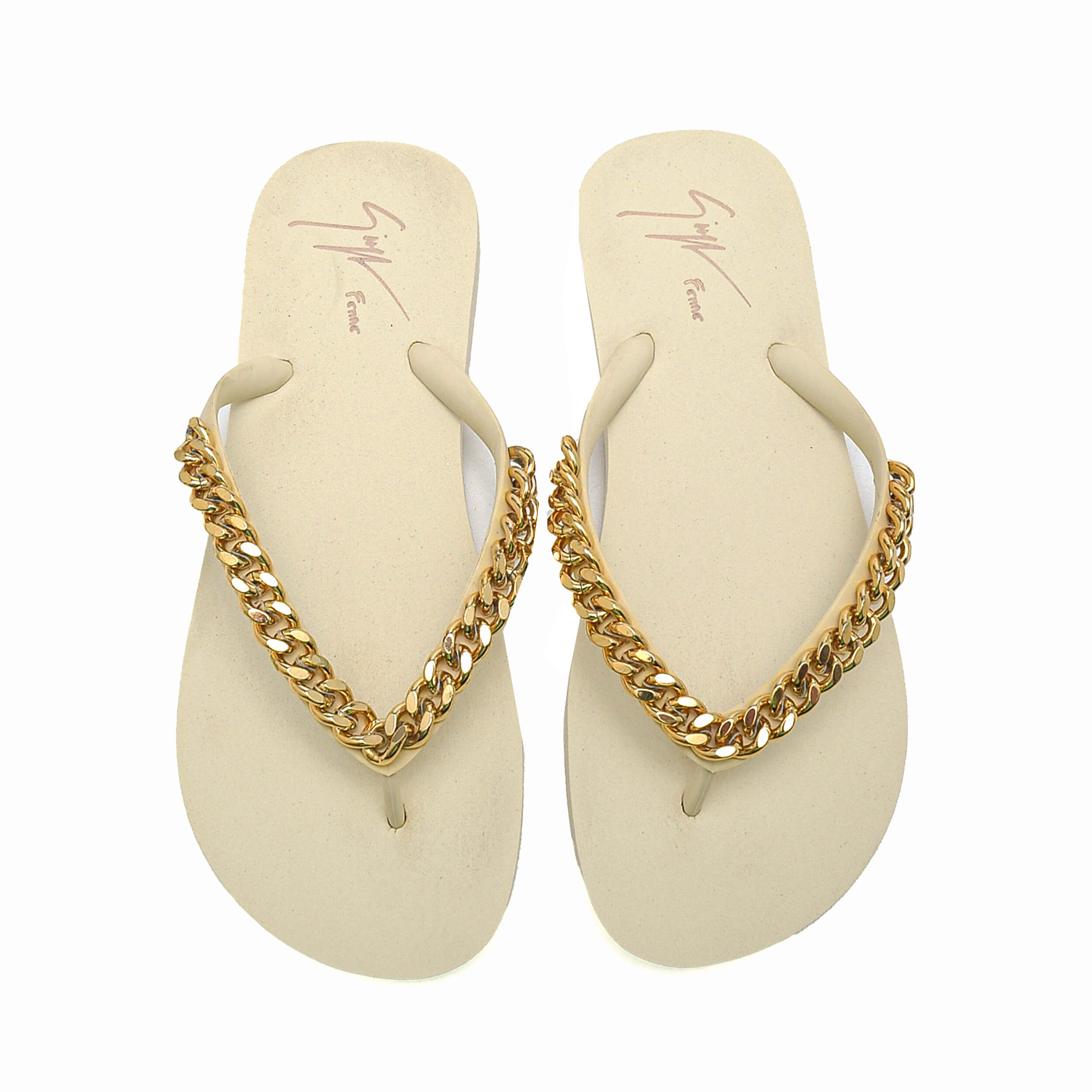 Gıuseppe Zanotti - White Chain Detail Slipper